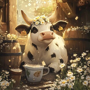 开心小牛画家头像