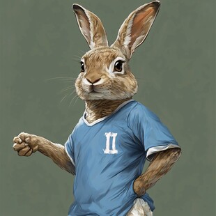 踢足球的萌兔