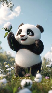 高清卡通熊猫
