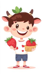 草莓牛牛卡通形象
