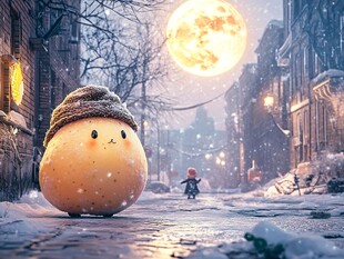 雪包雪馒头光影