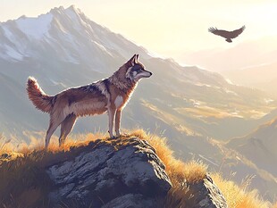 狼包装插画