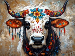 牛头彝族文化主题彩绘