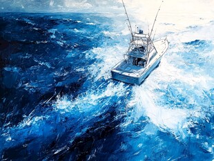 海上航行油画