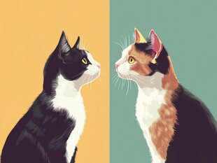 猫咪对话插画