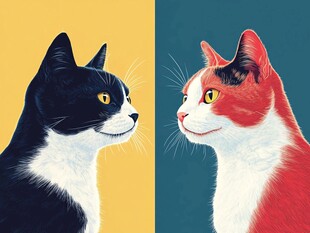猫咪海报插画