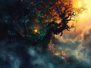 神秘梦幻的大树