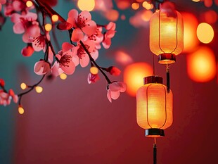 喜庆场景灯笼密布