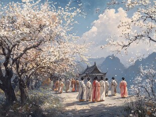 古风场景春暖花开