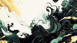 古风海浪包装插画