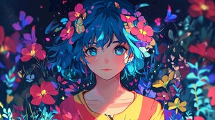 青春风少女插画