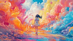 梦幻人物创意插画