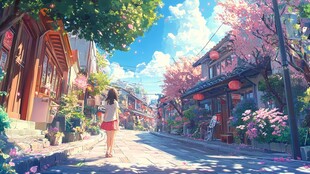 动漫场景插画