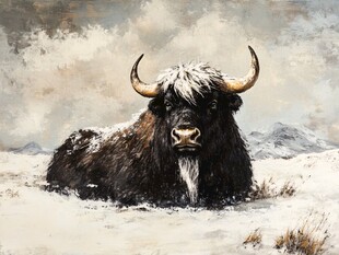 野牦牛插画