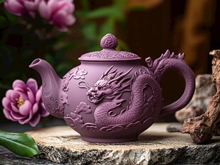 龙凤雕茶壶