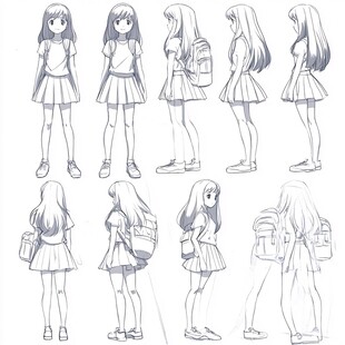 人物全身漫画设计素材