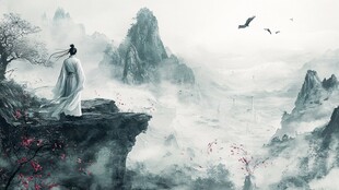 古风人像水墨山水