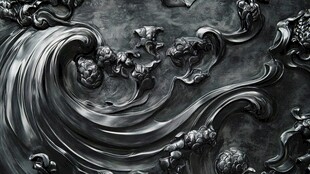 云水铜浮雕