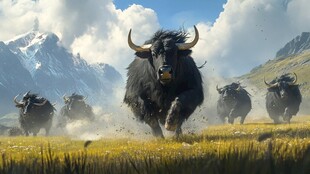 野牛迁徙场景再现