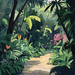 雨林插画
