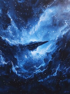 银河星系手绘鲸鱼儿