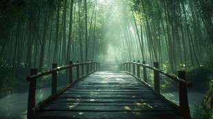 唯美竹林小路