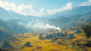 梯田宽幅风景