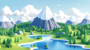 3d风景膨胀图案