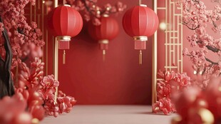 喜庆场景灯笼密布