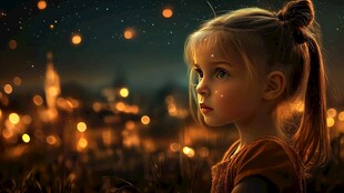 怡然自得的小女孩壁纸