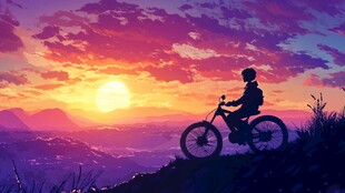 手绘追日的少年