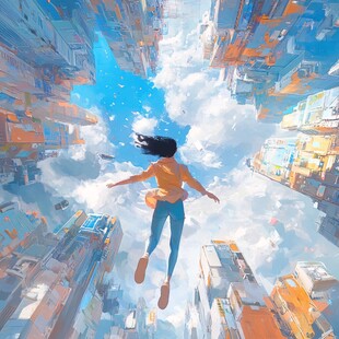 梦幻人物创意插画