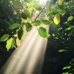 光线与树叶