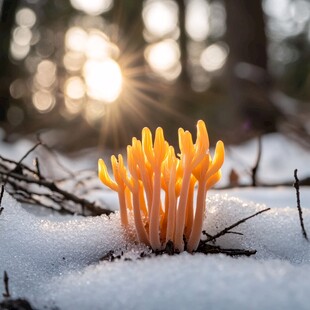 阳光下的雪花