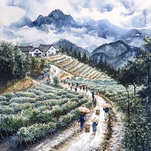 茶山油画