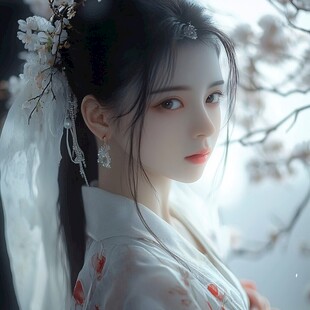 古风美女头像插画封面