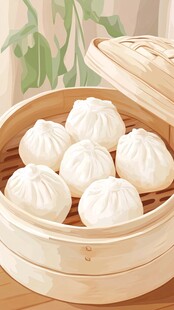 小笼包插画