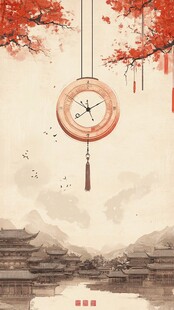 横店插画宣传背景素材