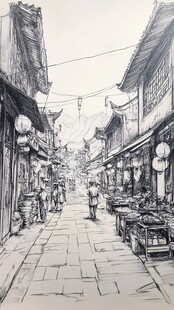 古街手绘