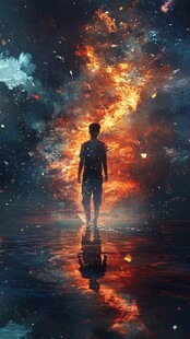 星辰大海男孩背影