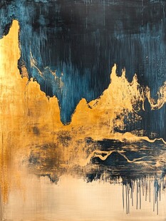 后现代轻奢鎏金抽象画