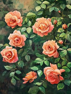 玫瑰油画玫瑰花卉