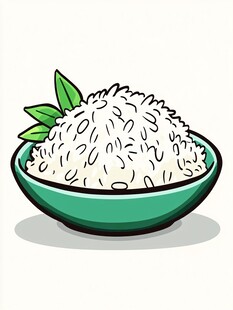 米饭手绘插画