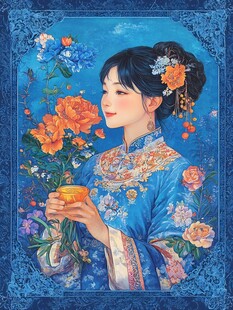 清朝美人插画