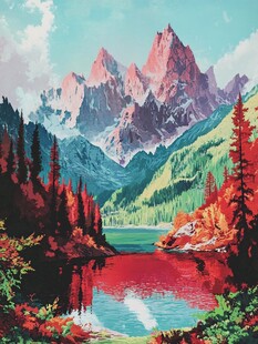 美丽山水风景绘画风景