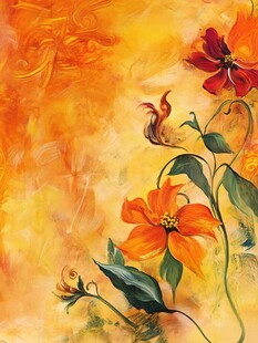 梦幻花朵油画艺术画