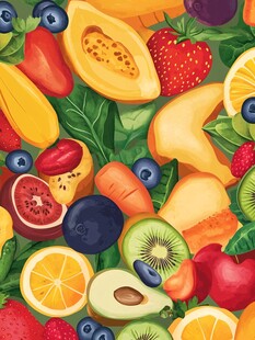 维生素水果背景素材