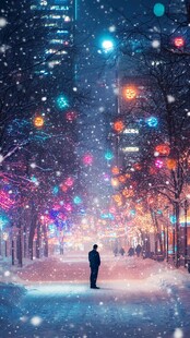 唯美雪夜