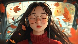 青春风少女插画