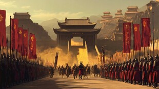 万箭齐射城门场景